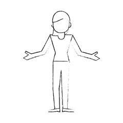 abstract faceless woman with open arms  icon image vector illustration design 