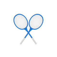 Crossed tennis rackets in retro design 