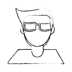 abstract faceless man with glasses icon image vector illustration design 