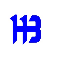 initial letter HB blue color logo vector