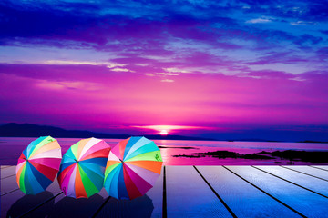 Colored umbrella