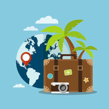 Suitcase, travel concept illustration