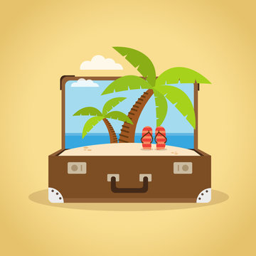 Suitcase, travel concept illustration