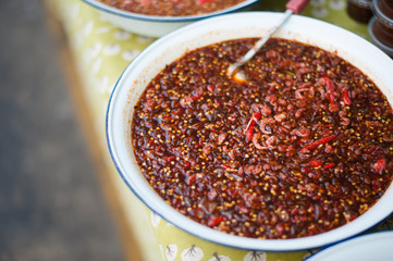 Mango sweet sauce, thai food.