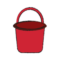 red bucket with handle icon image vector illustration design 
