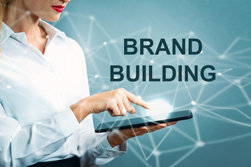 Brand Building text with business woman