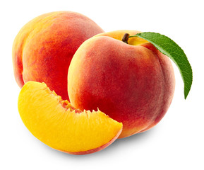 fresh peaches isolated