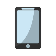 smartphone device icon over white background. colorful design. vector illustration