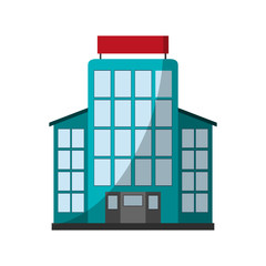 Fototapeta premium hotel building icon over white background. colorful design. vector illustration