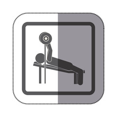 man practicing weights lying down icon, vector illustration design