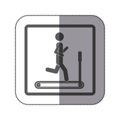 person jogging on a machine icon, vector illustration design image