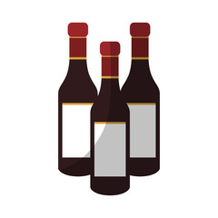 wine bottles icon over white background. colorful design. vector illustration