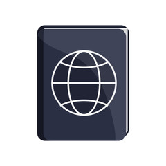 passport icon over white background. vector illustration