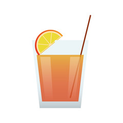 cocktail drink icon over white background. vector illustration