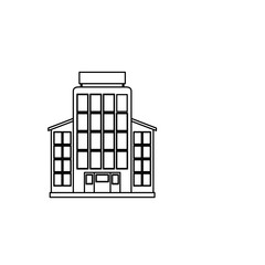 hotel building icon over white background. vector illustration
