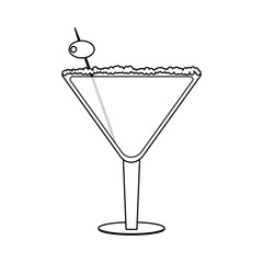 cocktail drink icon over white background. vector illustration
