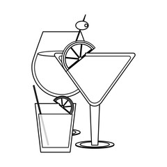 Fototapeta na wymiar cocktail drinks icon over white background. vector illustration