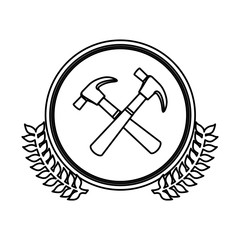 figure symbol hammers icon stock, vector illustration design image