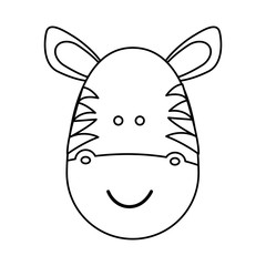 figure face zebra icon, vector illustration design image