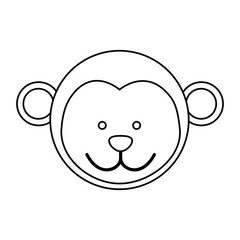 figure face monkey icon, vector illustration design image