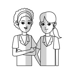 medical doctor woman cartoon icon over white background. vector illustration