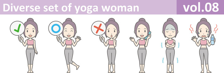 Diverse set of yoga woman, EPS10 vol.08
