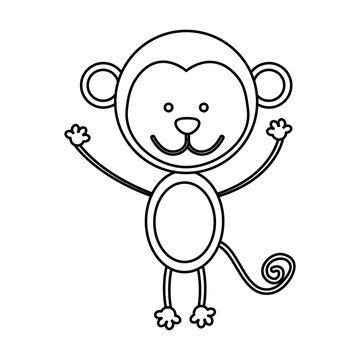 figure teddy monkey icon, vector illustration design image