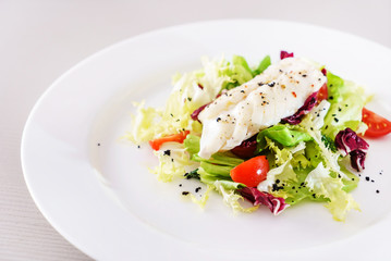 fish with salad