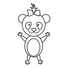 figure teddy bear bow head, vector illustration design