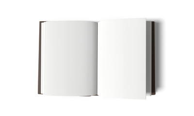 empty white book on isolated white background in 3D rendering