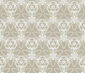 Floral vector ornament. Seamless abstract classic background with flowers. Pattern with repeating elements