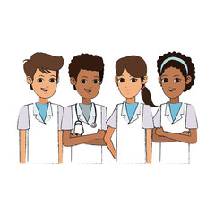 Obraz premium medical professional people over white background. colorful design. vector illustration
