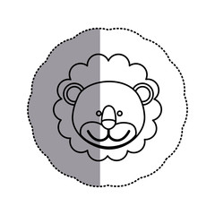 contour face lion icon, vector illustration design image
