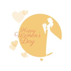 happy womens day girl with hearts vector illustration eps 10