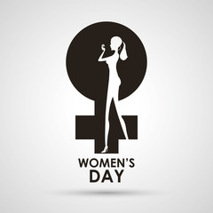 womens day gender symbol with girl vector illustration eps 10