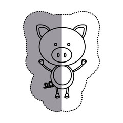 silhouette teddy pig icon, vector illustration design image