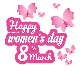 happy womens day butterfly eight march vector illustration eps 10