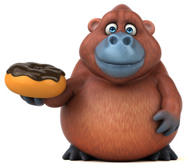 Naklejka premium Fun orangoutan - 3D Illustration