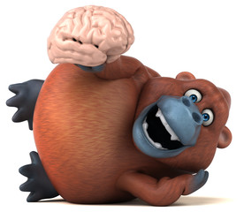 Fun orangoutan - 3D Illustration