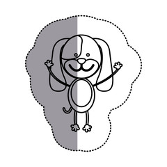 contour teddy dog icon, vector illustration design image