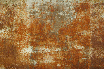 Texture of old rusty iron, sheet of metal close-up. Old rust eroded metal iron decay horizontal background