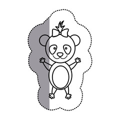 silhouette teddy bear bow head, vector illustration design