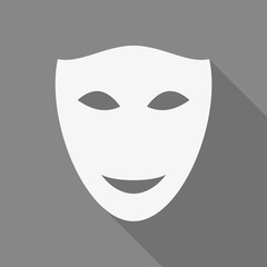 Mask flat icon. Theatrical mask. Carnival Mask. Vector illustration.