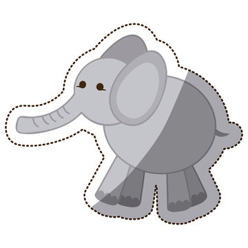 color elephant icon stock, vector illustration design image