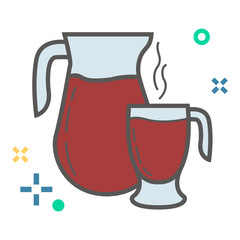 Mulled wine icon. Traditional Finland winter drink. Vector illustration.

