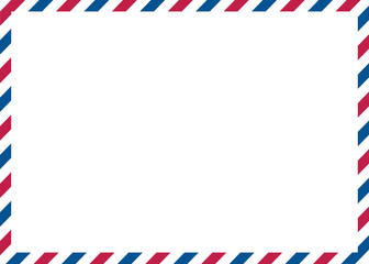 Classic envelope border with red and blue colors for greeting card design, wallpaper border, background frame, or wedding invitation