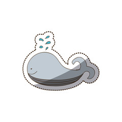 color whale icon stock, vector illustration design image