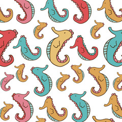 color sea horse background icon, vector illustration design