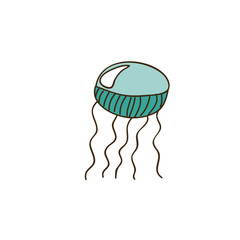 colorful jellyfish icon stock, vector illustration design image
