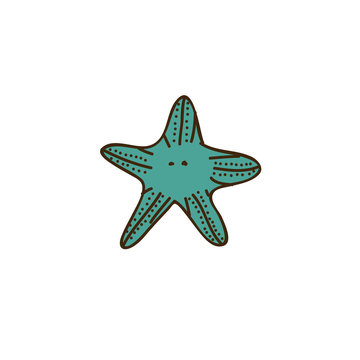 colorful starfish icon stock, vector illustration design image